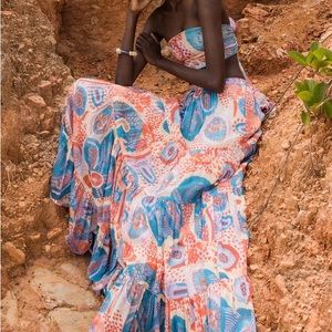 🚫Don’t Buy! trade With LindaPatria Pia Tiered Maxi Skirt